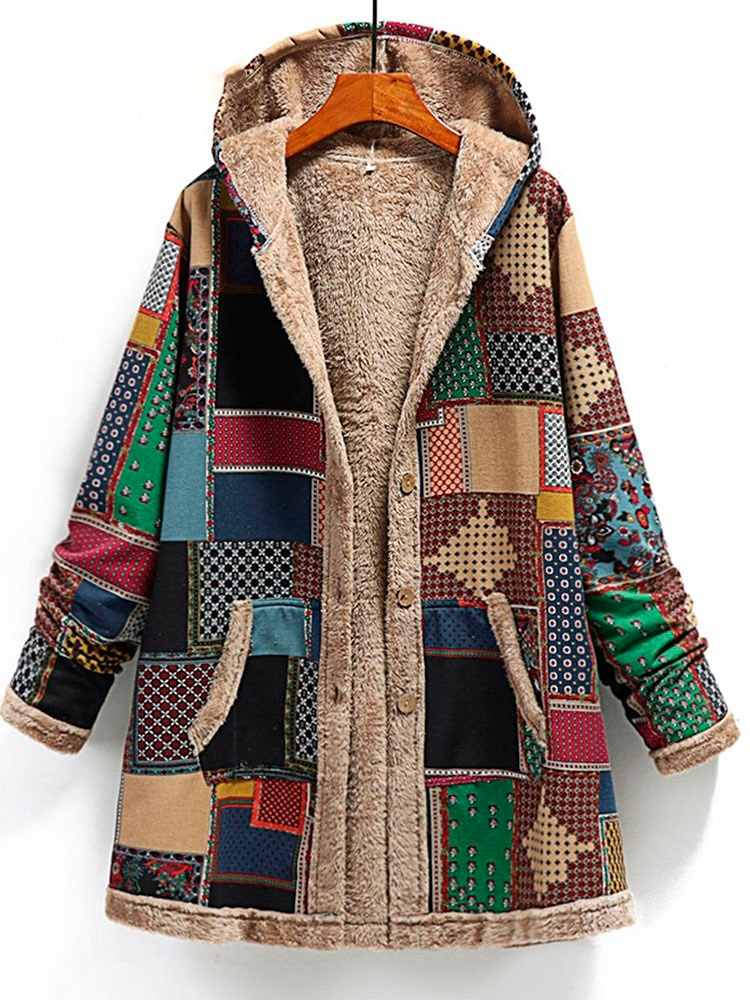 Manteau en laine mélangée avec capuche
