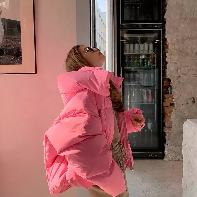 Parka en duvet d'oie pour femme - Rose