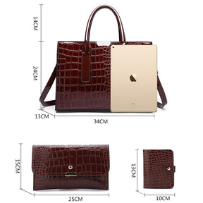 Sac en cuir pour femmes motif crocodile